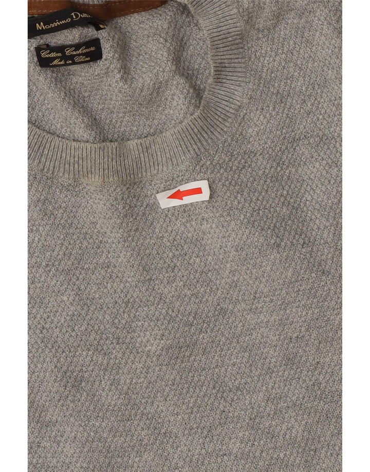 Suéter masculino Massimo Dutti com gola redonda, grande algodão cinza