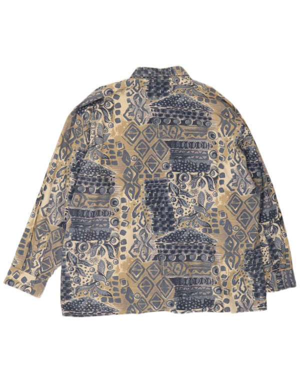 Camisa masculina de flanela C&A 2XL algodão geométrico azul