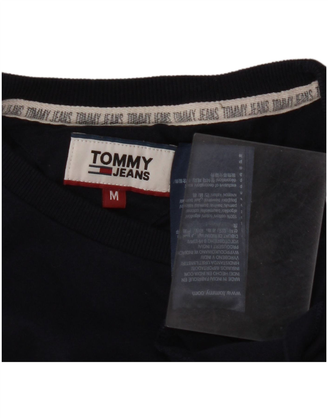 Camiseta masculina TOMMY HILFIGER de algodão azul marinho médio