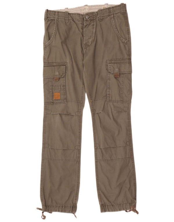 Calça cargo masculina Jack & Jones Joggers W33 L34 algodão cinza