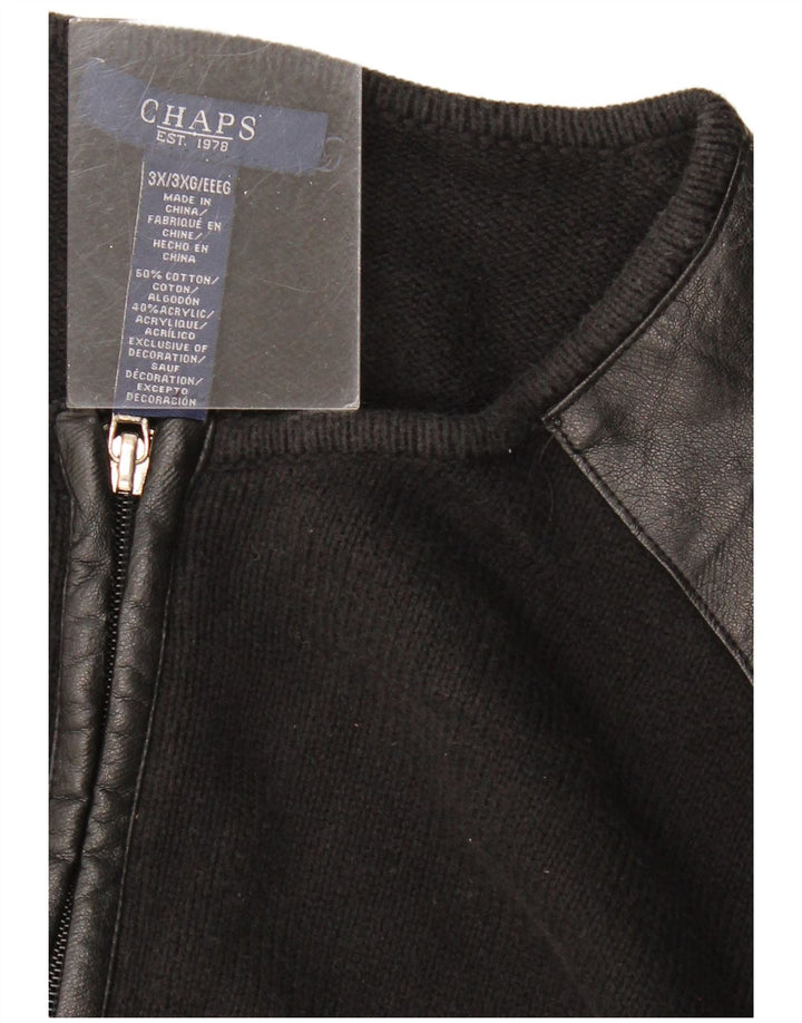 Suéter cardigã feminino CHAPS UK 22 3XL algodão preto