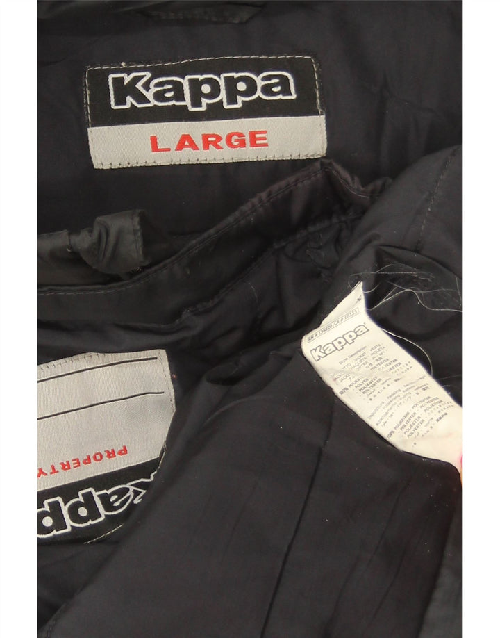 Jaqueta acolchoada masculina Kappa UK 40 grande poliéster preto