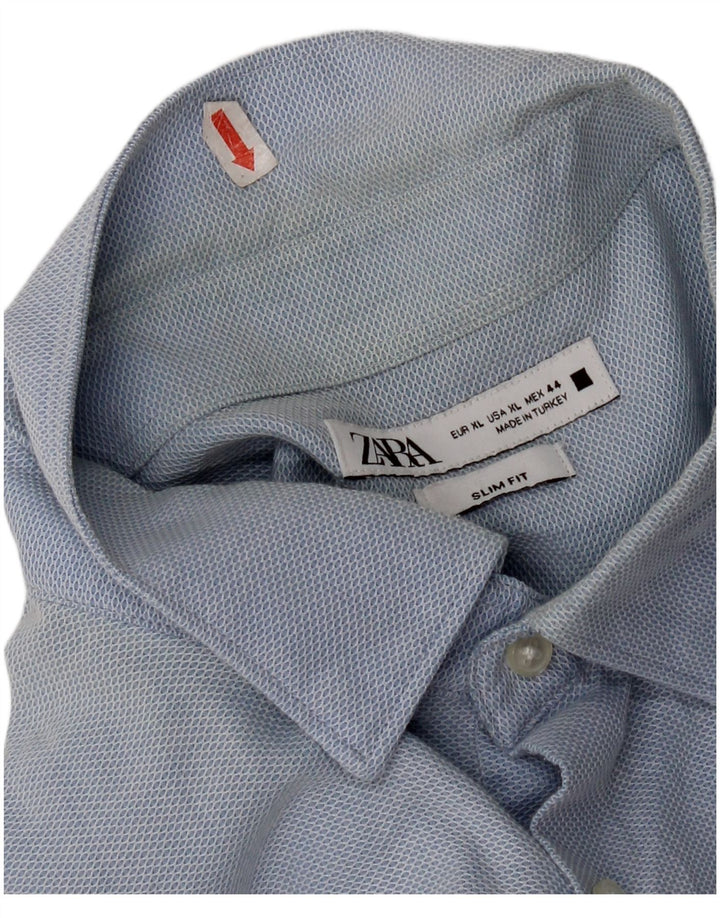 Zara Camisa Masculina Slim Fit XL Azul