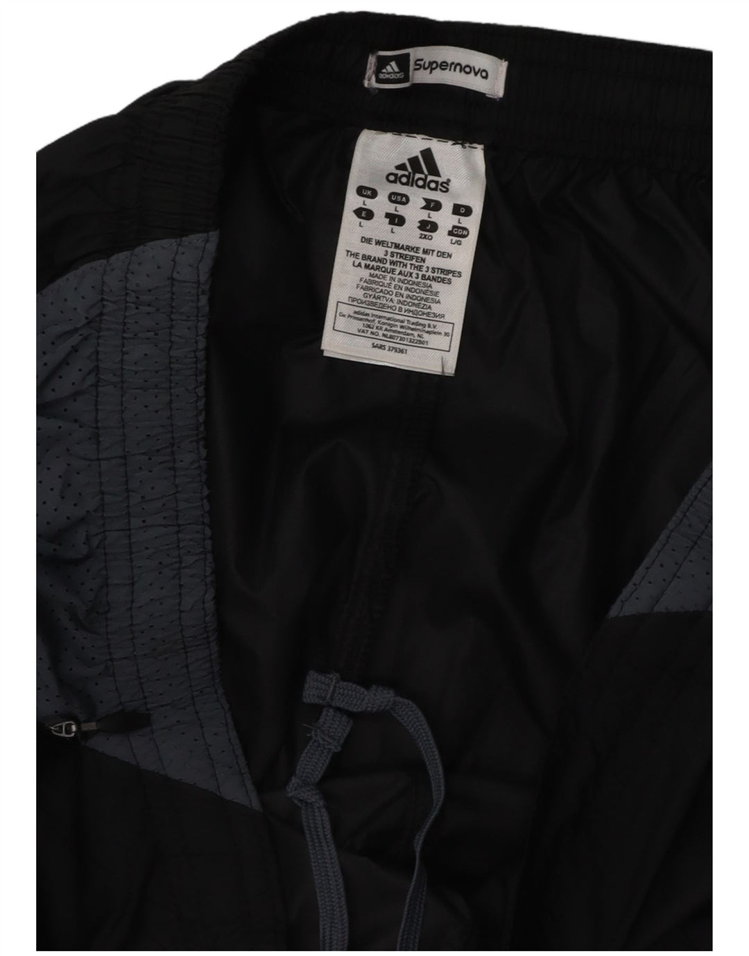 Calça de treino masculina ADIDAS grande poliéster colorblock preto