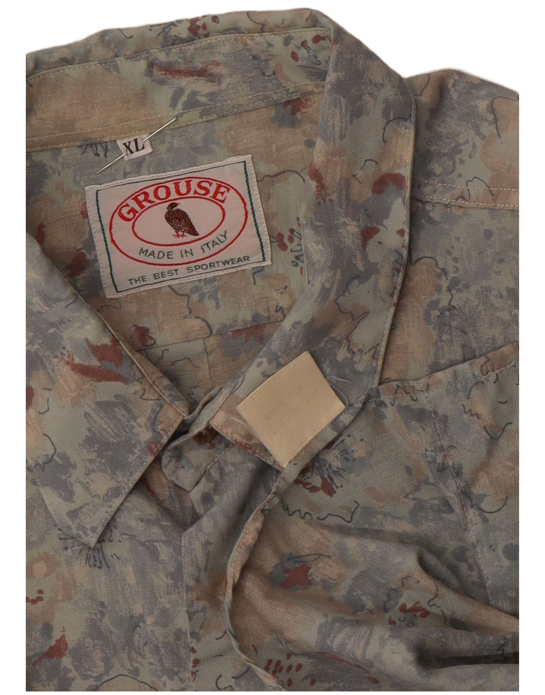 Camisa masculina de manga curta VINTAGE XL Rayon floral multicolorido