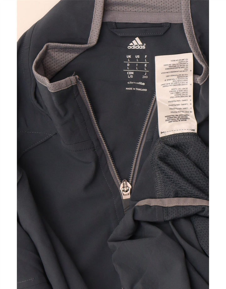 Adidas Mens Climalite Tracksuit Top Jacket Grande Cinza Poliéster