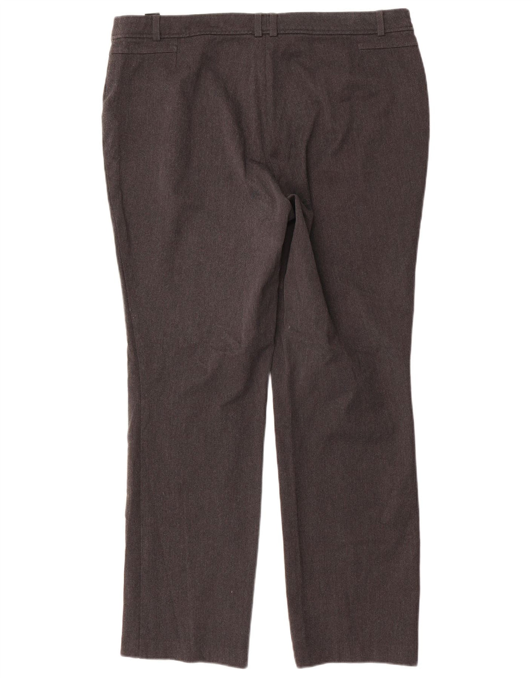 Calça reta feminina Marks & Spencer Reino Unido 16 grande W36 L31 poliéster cinza