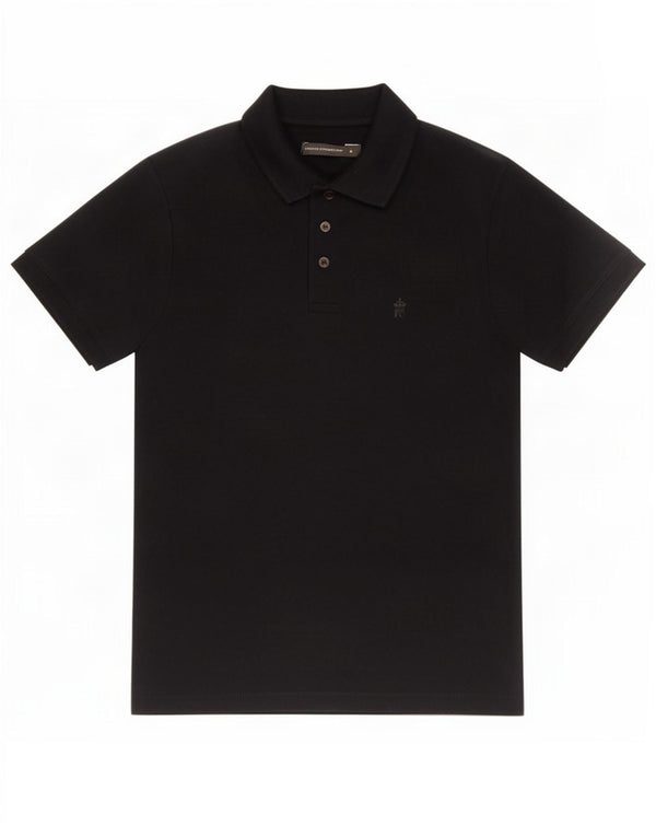 Camisa polo masculina French Connection pequena de algodão preto