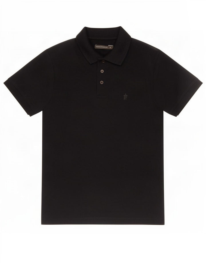 Camisa polo masculina French Connection pequena de algodão preto