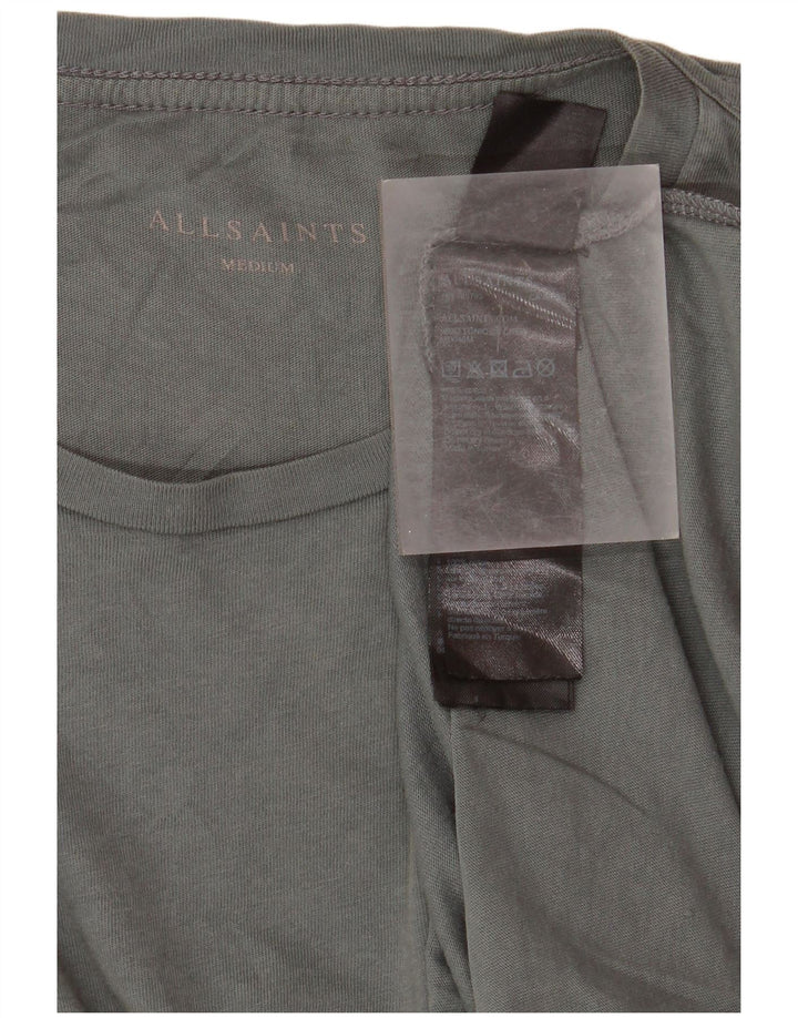 Camiseta masculina All Saints Top médio algodão verde