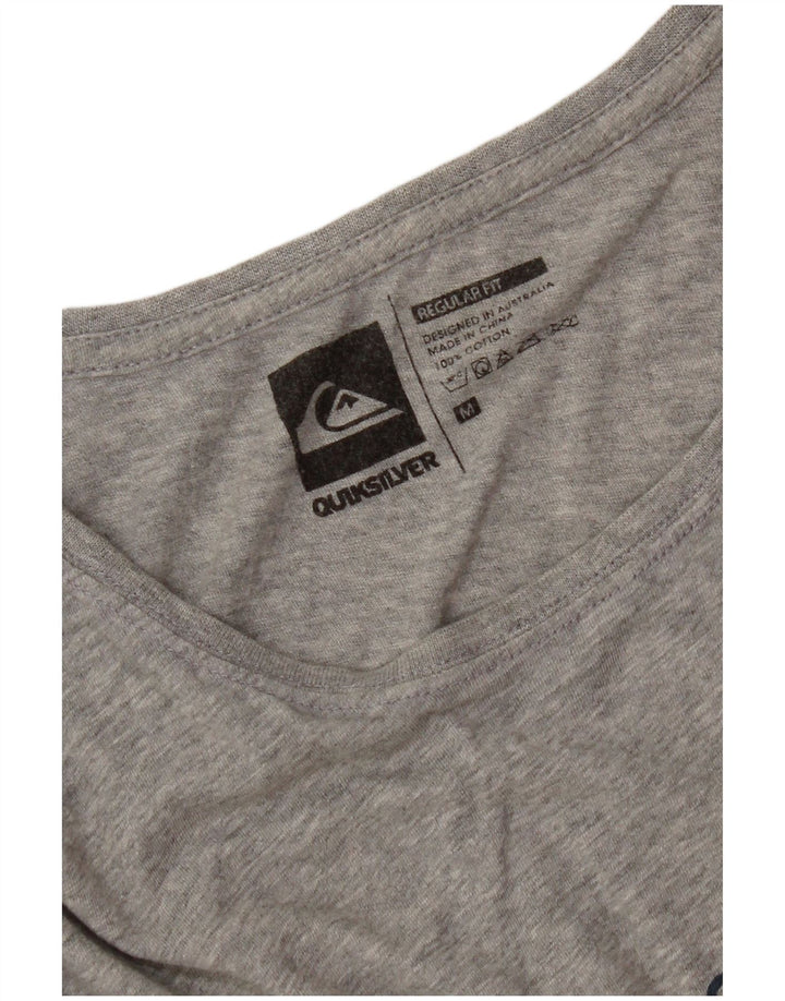 Camiseta masculina Quiksilver Regular Fit com estampa gráfica de algodão cinza médio