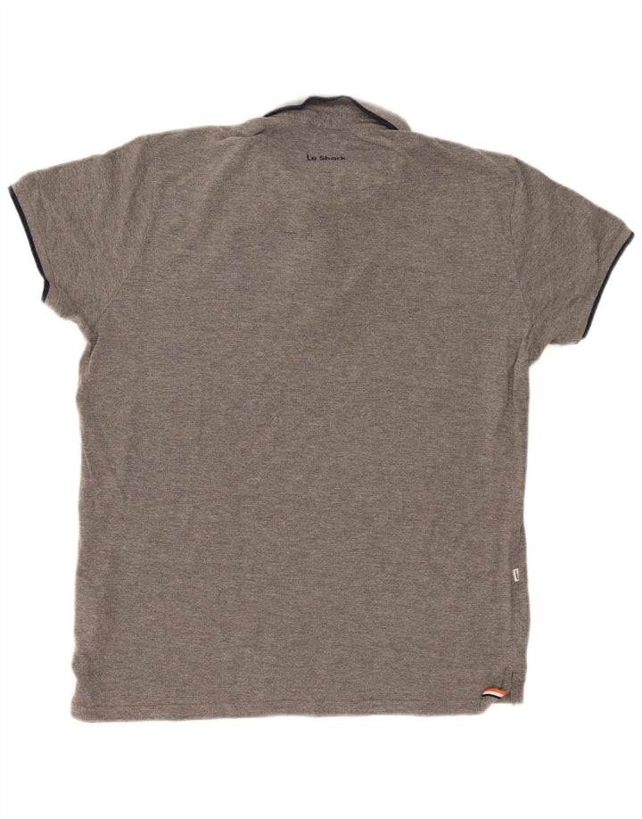 Camisa polo masculina Le Shark grande algodão cinza