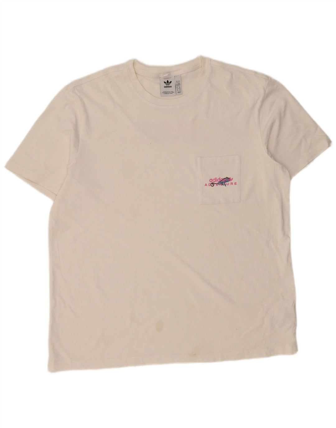 ADIDAS Mens Adventure Graphic T-Shirt Top XL Algodão Branco