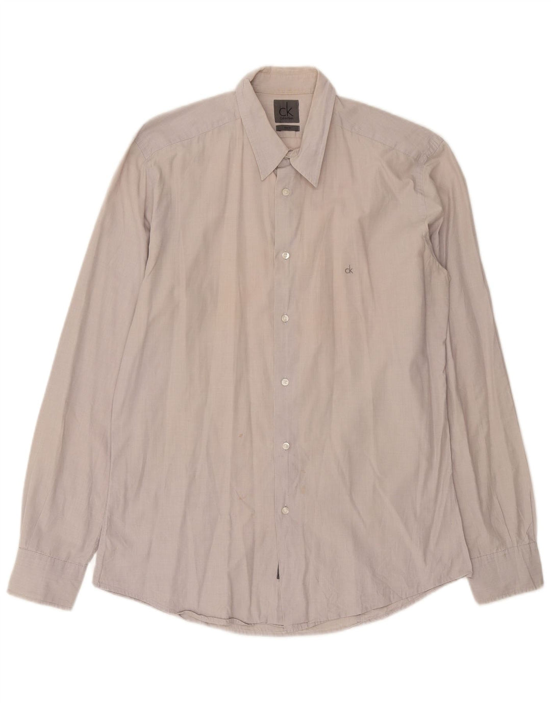 Camisa Slim Fit Masculina Calvin Klein XL Bege