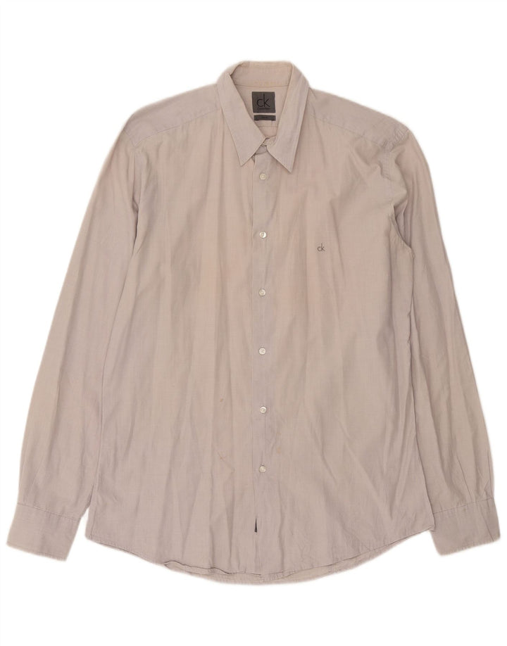 Camisa Slim Fit Masculina Calvin Klein XL Bege