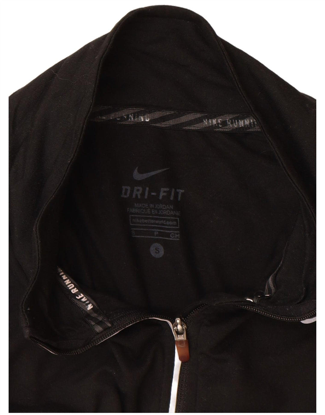 Nike Womens Dri Fit Zip Neck Pullover Treino Top Reino Unido 10 Pequeno Preto