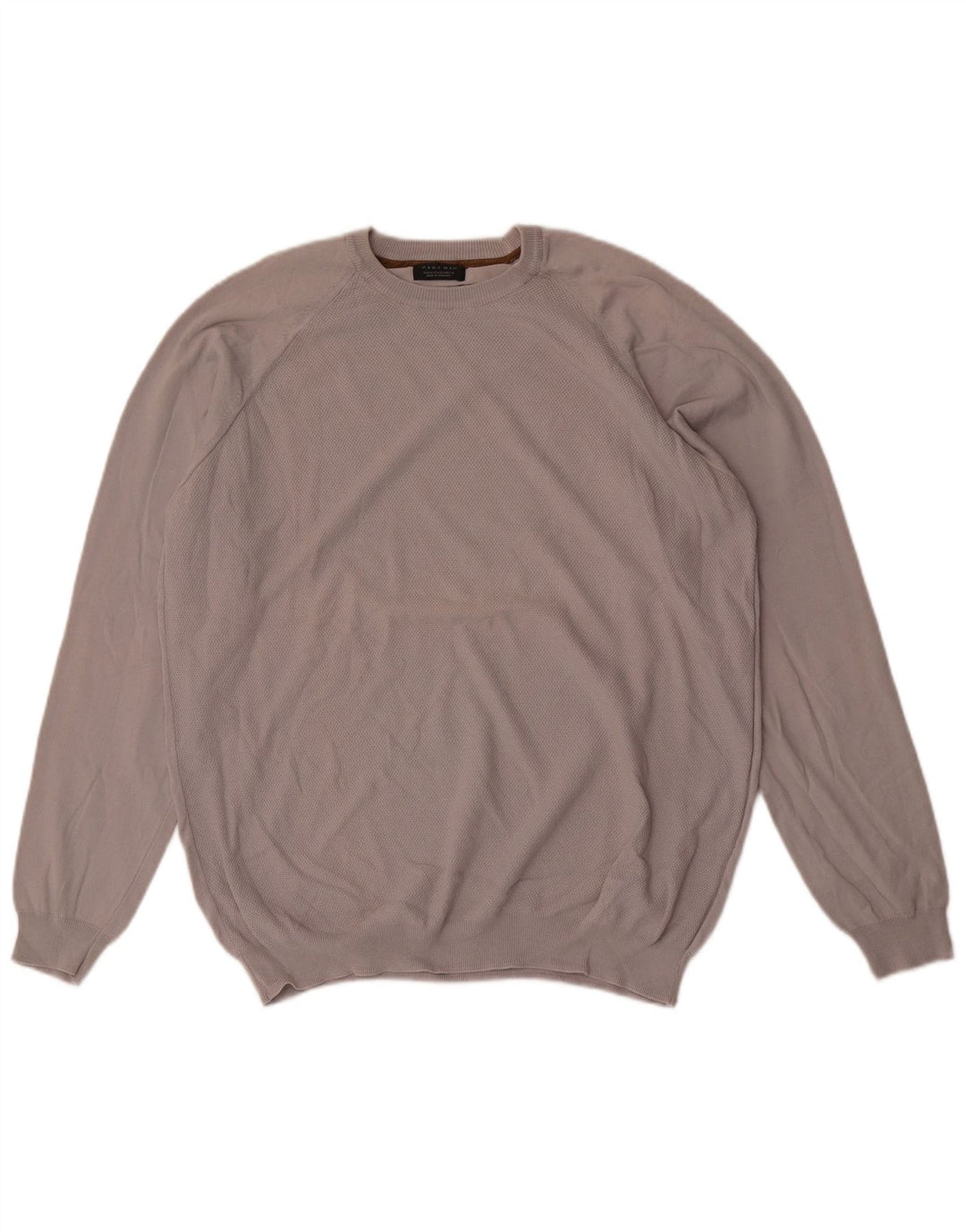 Zara Suéter masculino com gola redonda XL algodão cinza