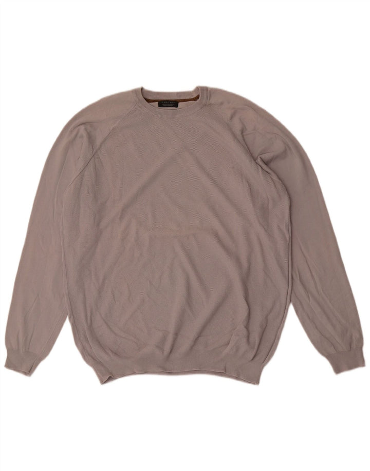 Zara Suéter masculino com gola redonda XL algodão cinza