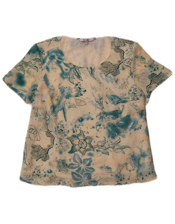 Blusa feminina Debenhams UK 16 grande poliéster floral multicolorido
