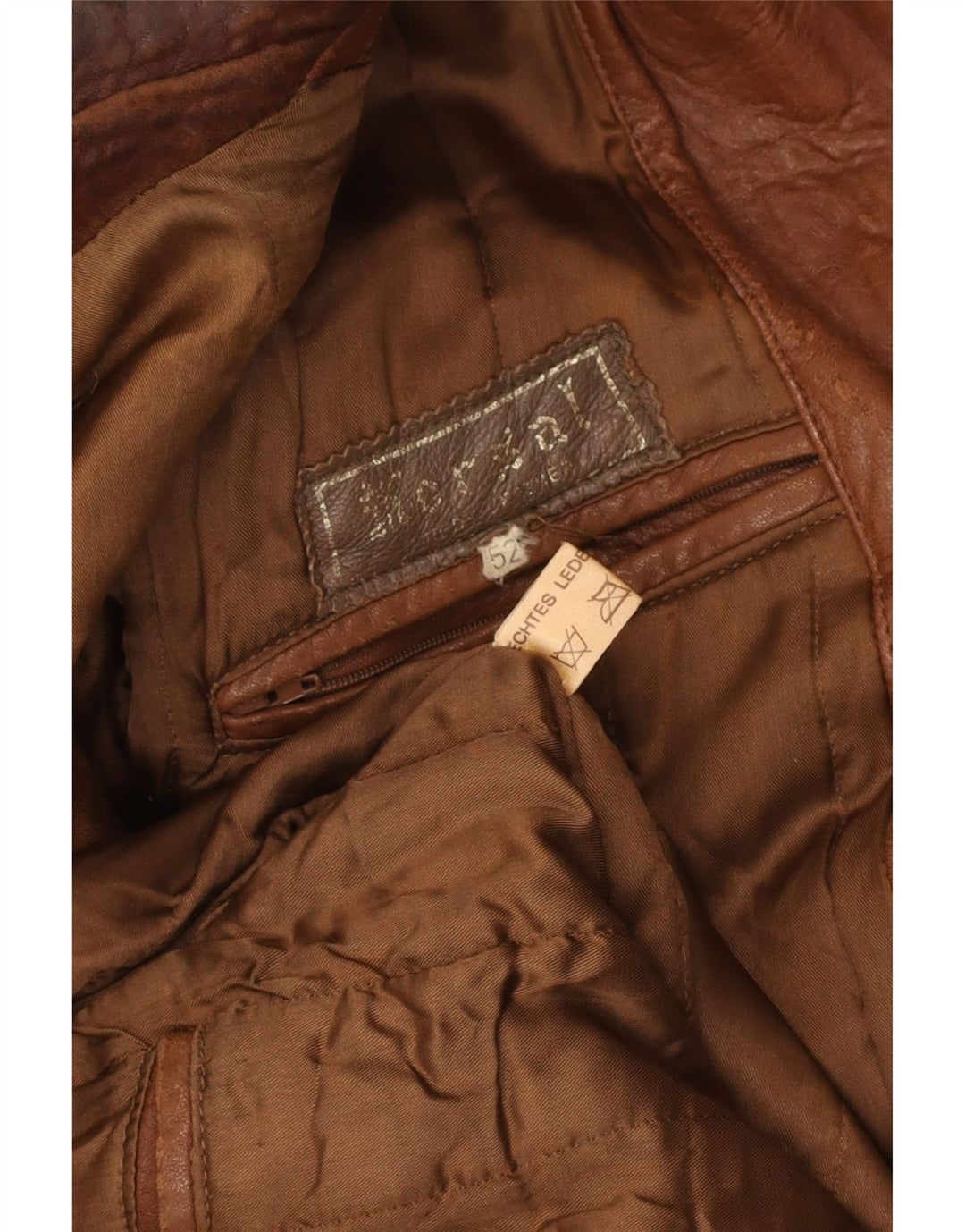 Jaqueta de couro masculina vintage EU 52 grande marrom