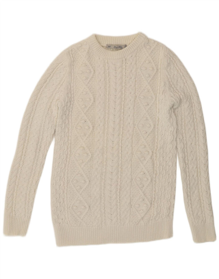 Suéter feminino Zara com gola canoa, Reino Unido 10, pequeno, branco