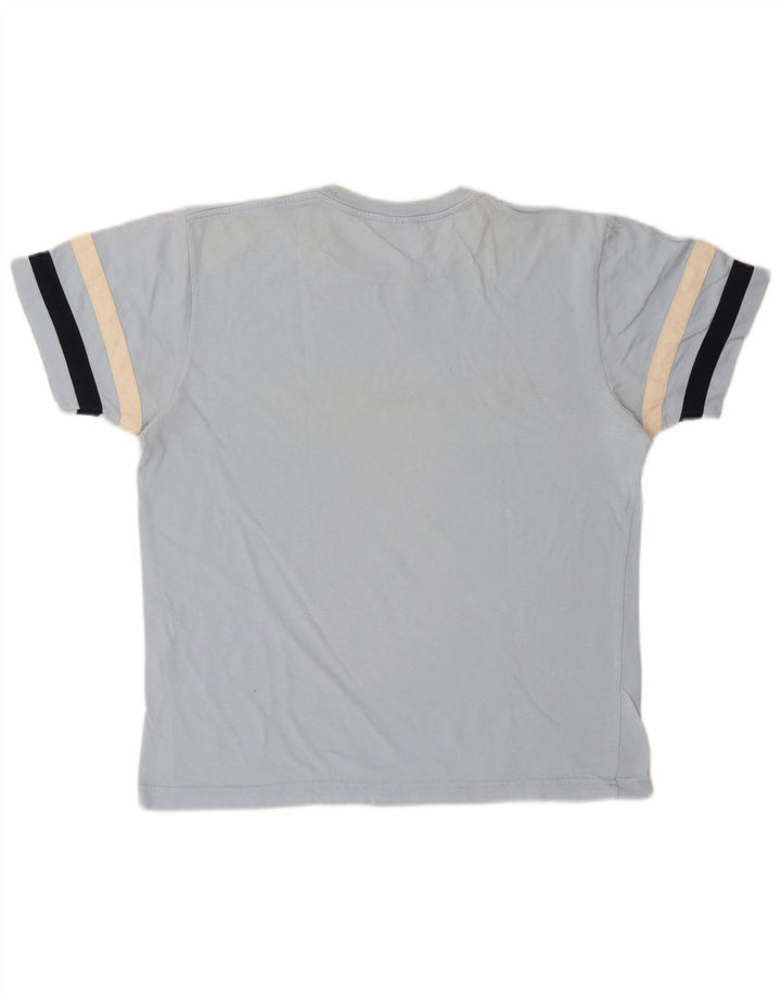 Camiseta masculina estampada Champion algodão listrado azul médio