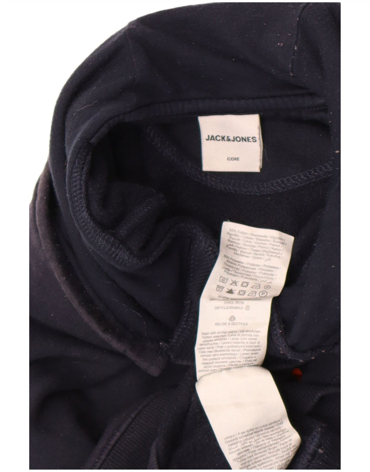 Jack & Jones moletom com capuz masculino médio algodão azul marinho