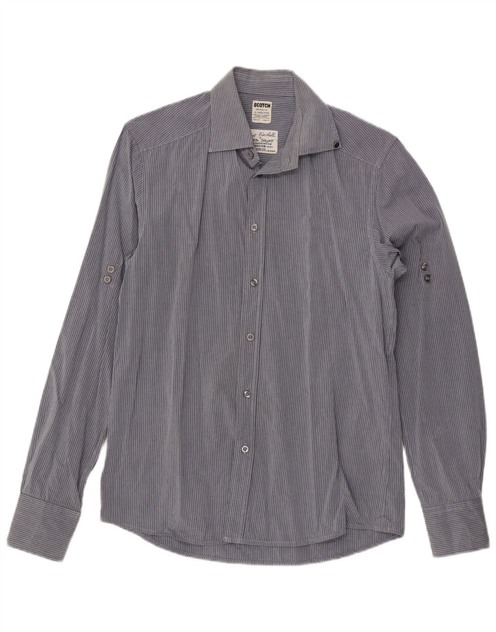 Camisa masculina SCOTCH & SODA listrada azul média