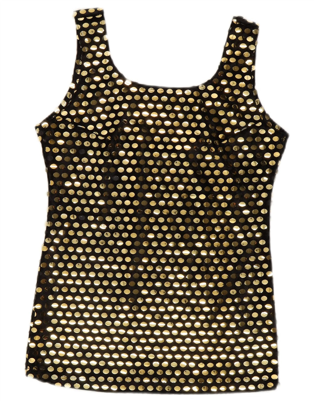 Blusa sem mangas feminina vintage Top UK 10 poliéster preto pequeno