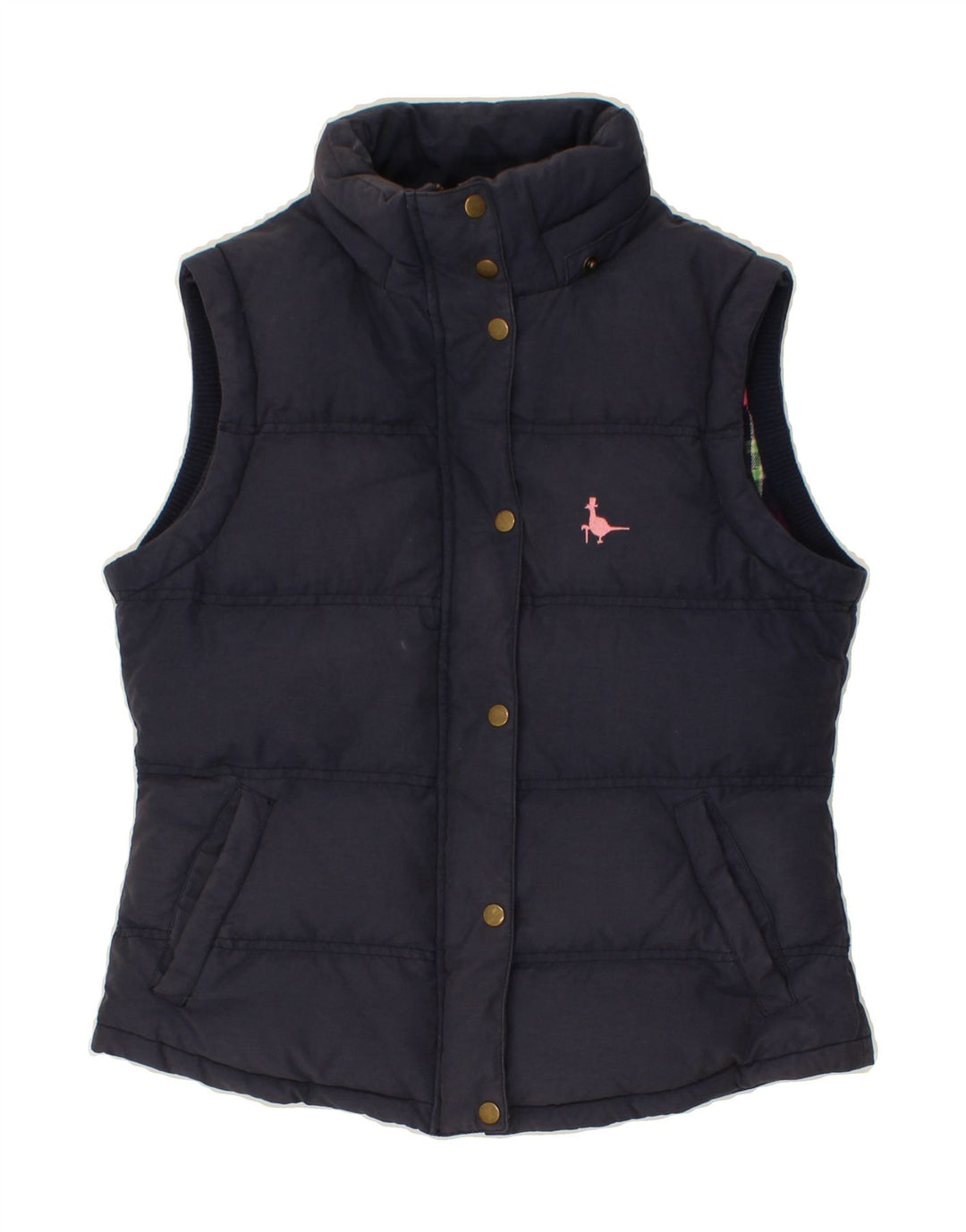 JACK WILLS Womens Padded Gilet UK 10 Small Navy Blue Cotton Vintage Jack Wills and Second-Hand Jack Wills from Messina Hembry 