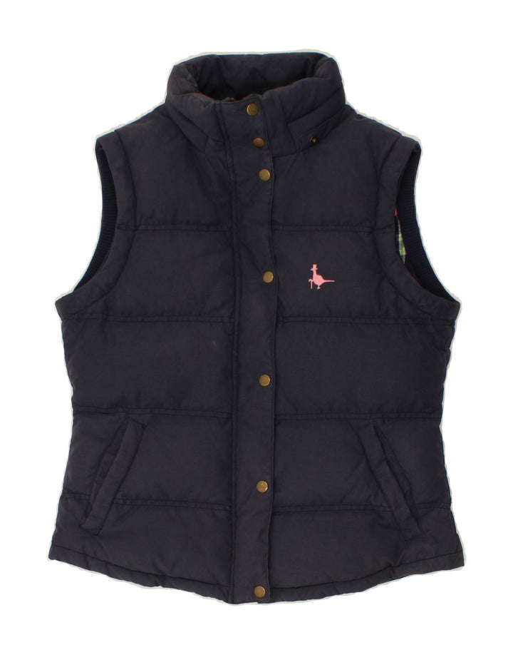 JACK WILLS Womens Padded Gilet UK 10 Small Navy Blue Cotton Vintage Jack Wills and Second-Hand Jack Wills from Messina Hembry 