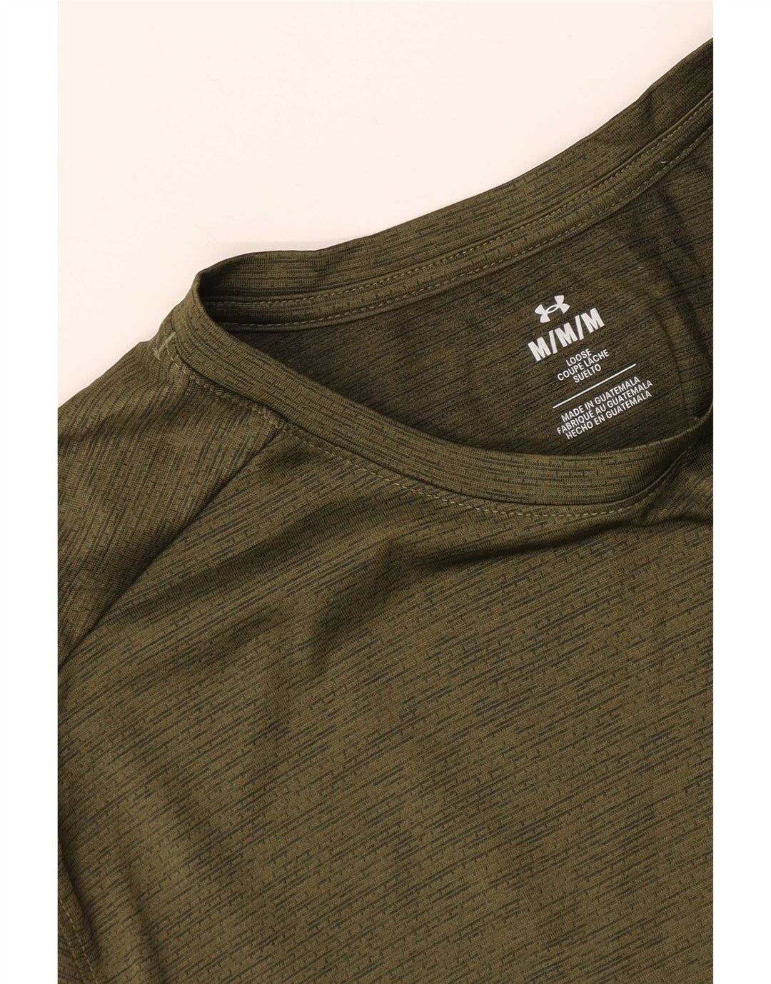 Camiseta masculina Under Armour Top médio cáqui salpicado