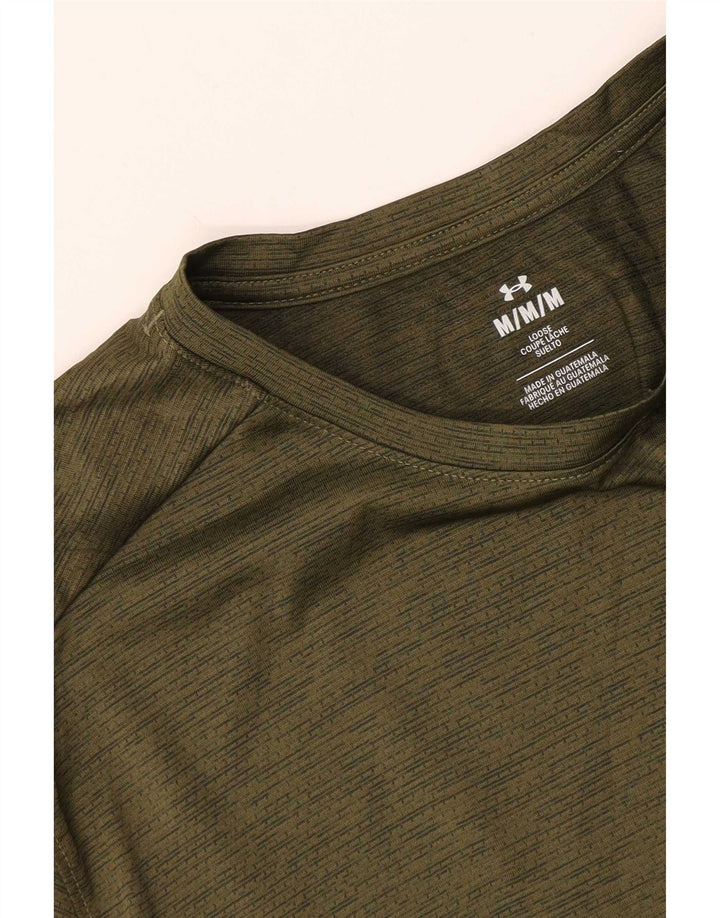 Camiseta masculina Under Armour Top médio cáqui salpicado