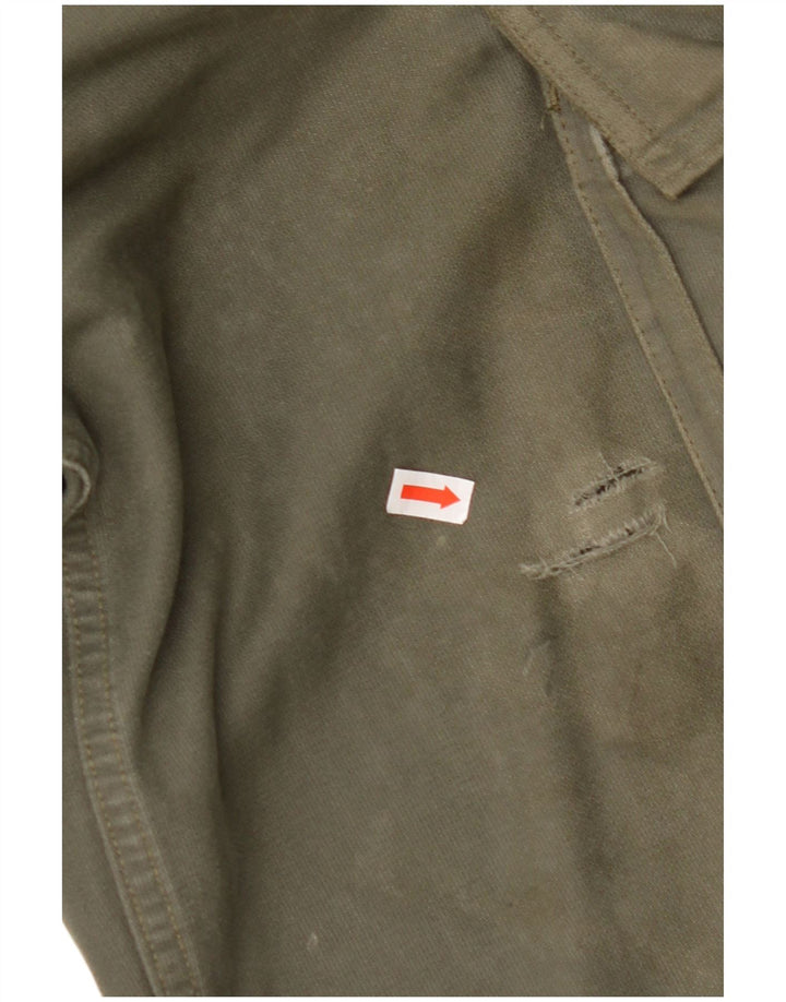 Calça cargo masculina VINTAGE reta W30 L28 algodão cáqui