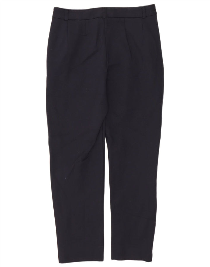 Calça feminina Marks & Spencer Slim Suit UK 8 pequena W26 L24 azul marinho