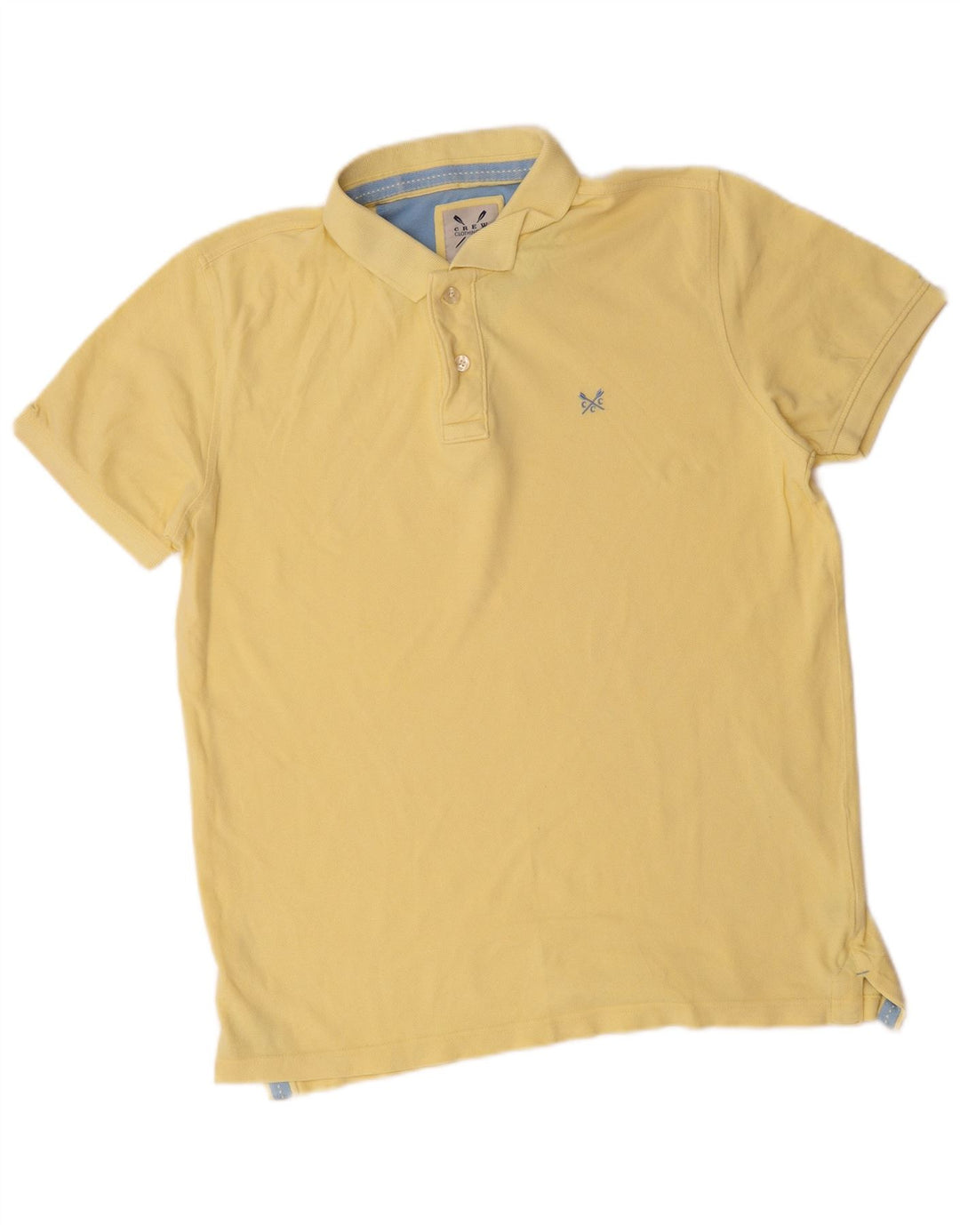 Camisa polo masculina Crew Clothing algodão amarelo médio