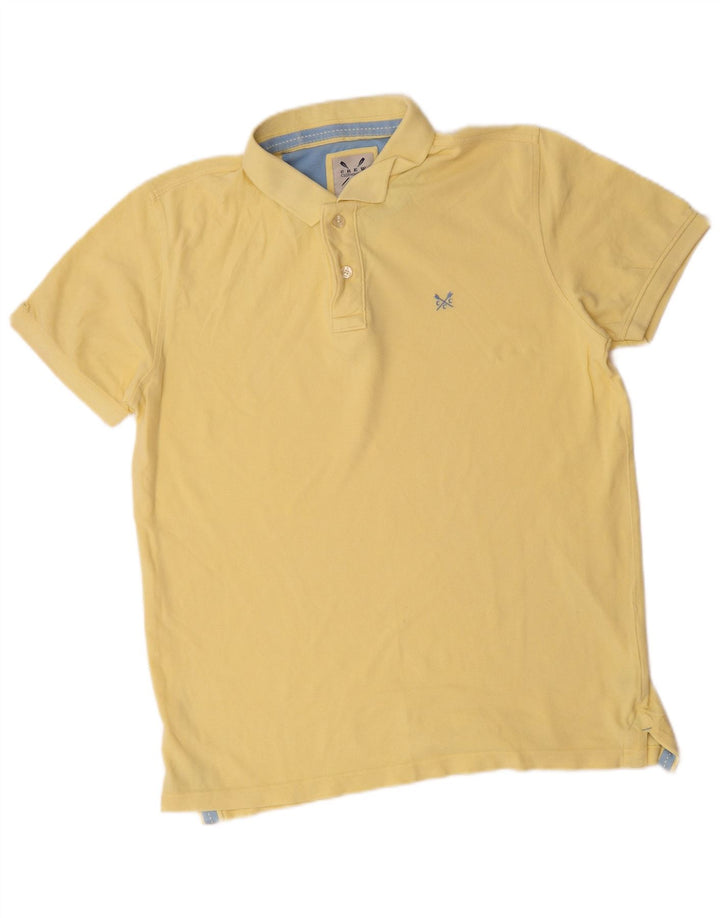 Camisa polo masculina Crew Clothing algodão amarelo médio