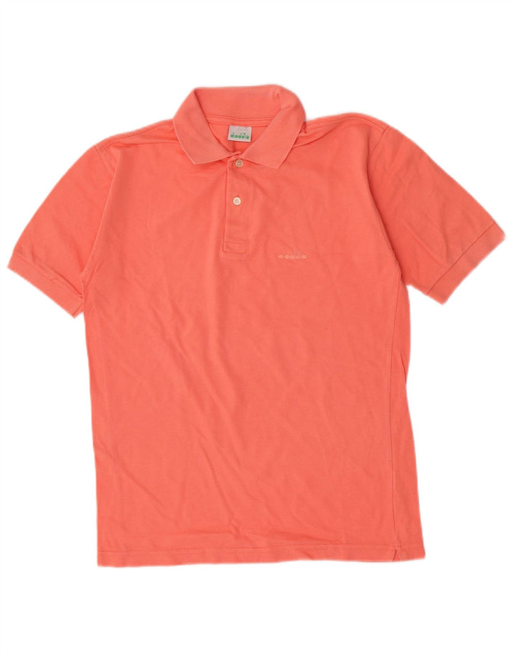 Camisa polo masculina Diadora pequena algodão rosa