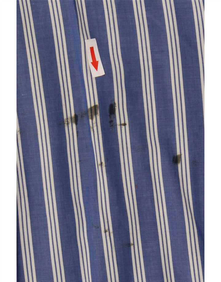 Camisa masculina de manga curta Chaps listrada azul grande