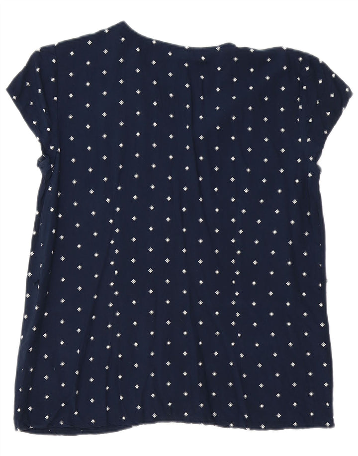 Blusa feminina Tommy Hilfiger com padrão abstrato Reino Unido 10 pequena azul marinho