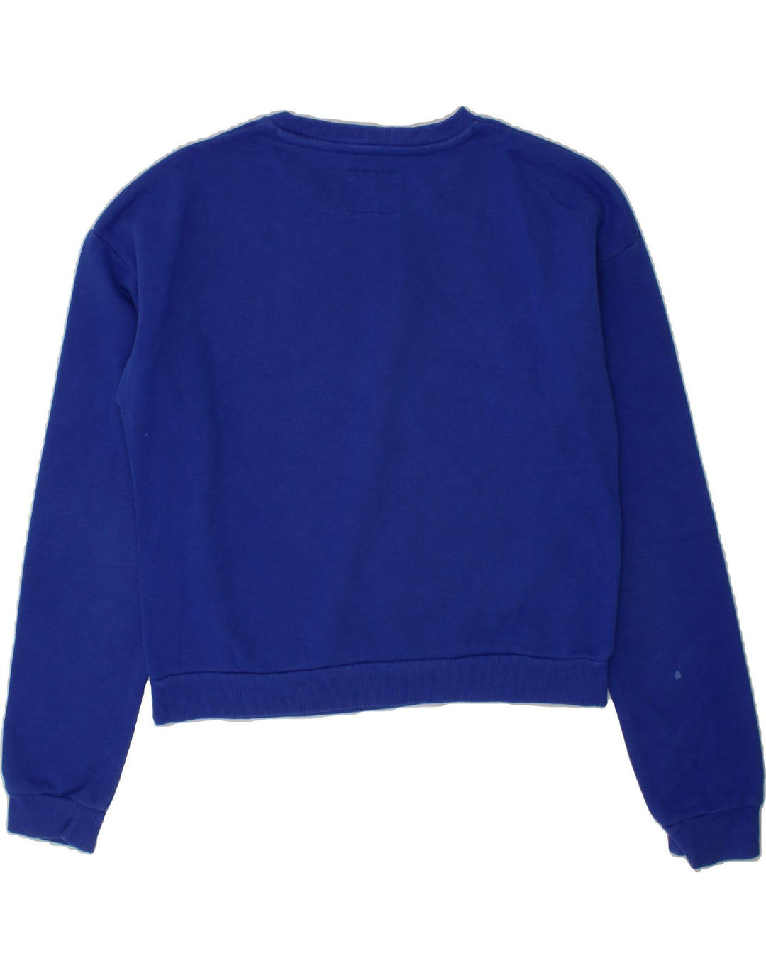 GUESS Girls Crop Graphic Sweatshirt Jumper 11-12 Years Blue Cotton Vintage Guess and Second-Hand Guess from Messina Hembry 