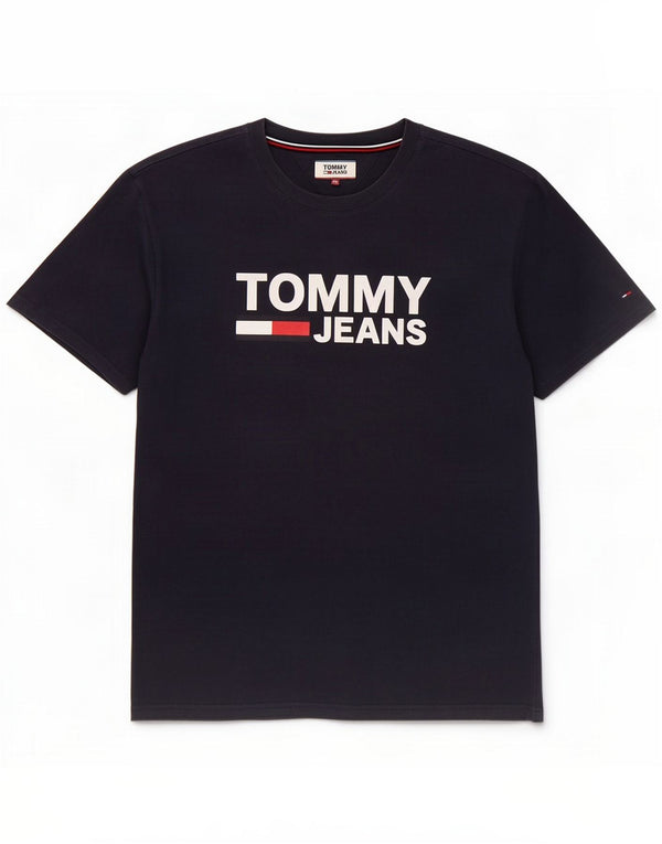 Tommy Hilfiger Camiseta gráfica masculina Top XL Algodão azul marinho