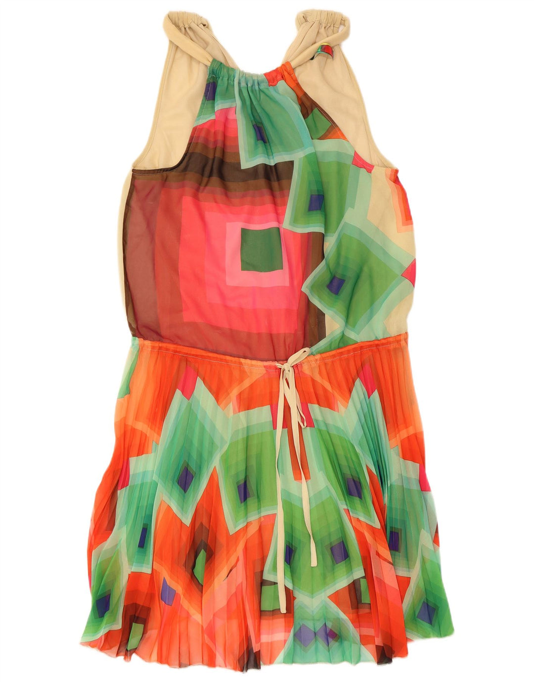 Desigual Vestido Halter Feminino EU 40 Médio Multicolorido Geométrico