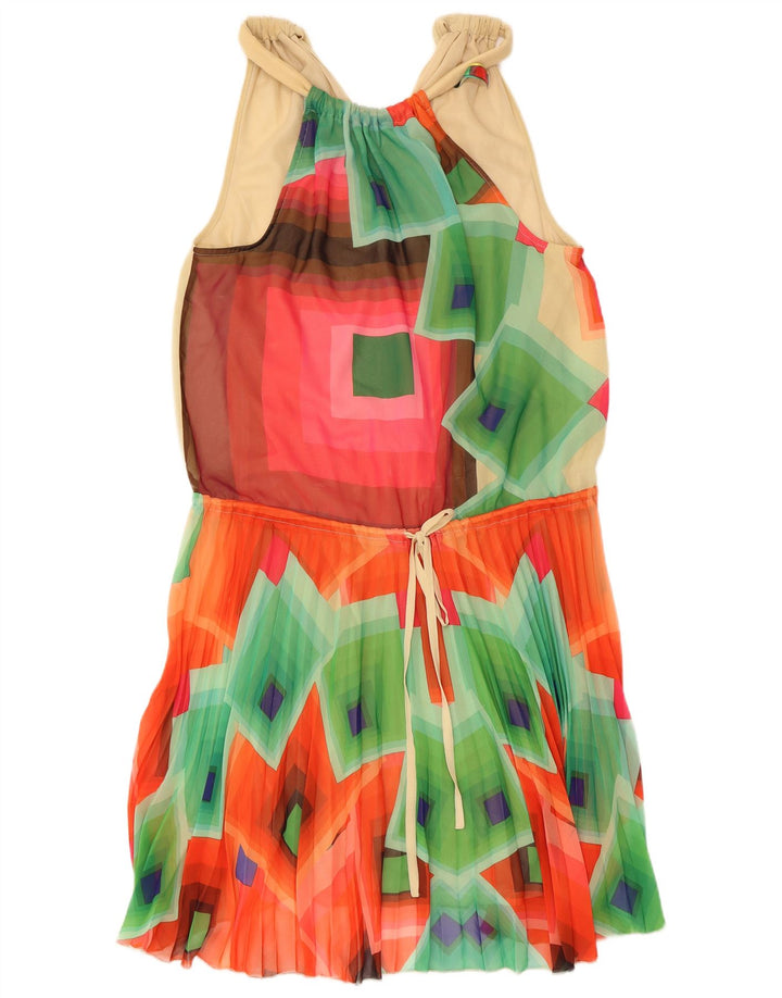 Desigual Vestido Halter Feminino EU 40 Médio Multicolorido Geométrico