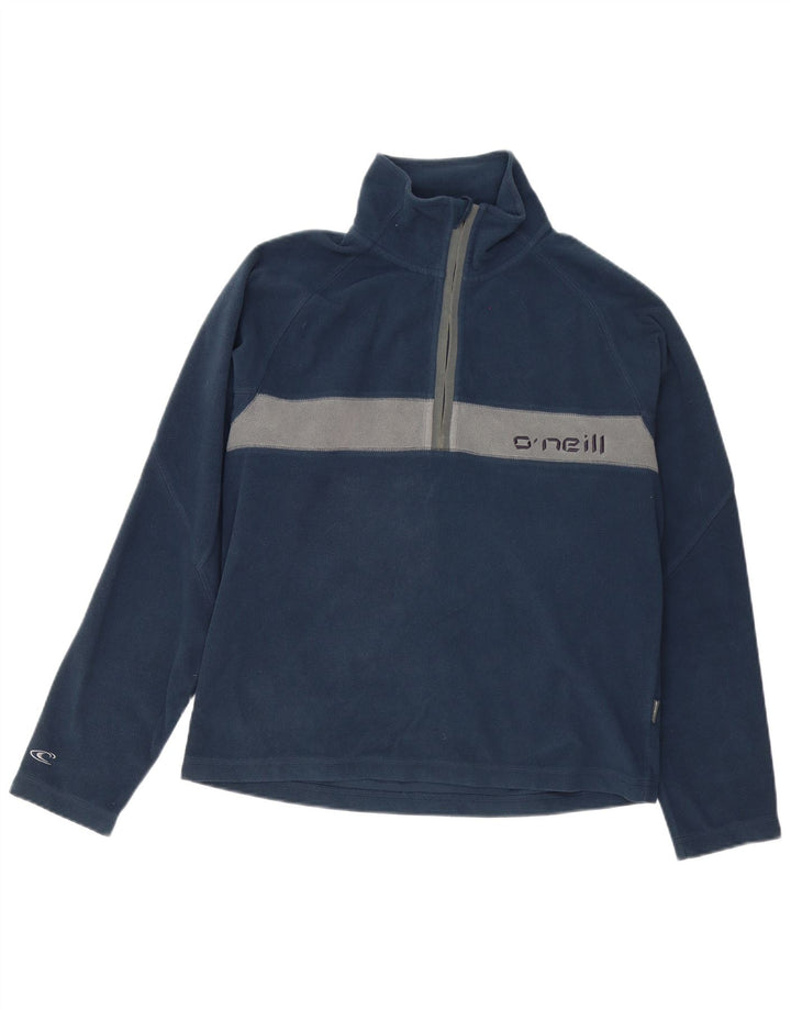 Suéter masculino O'Neill de lã com zíper e gola média azul marinho colorblock