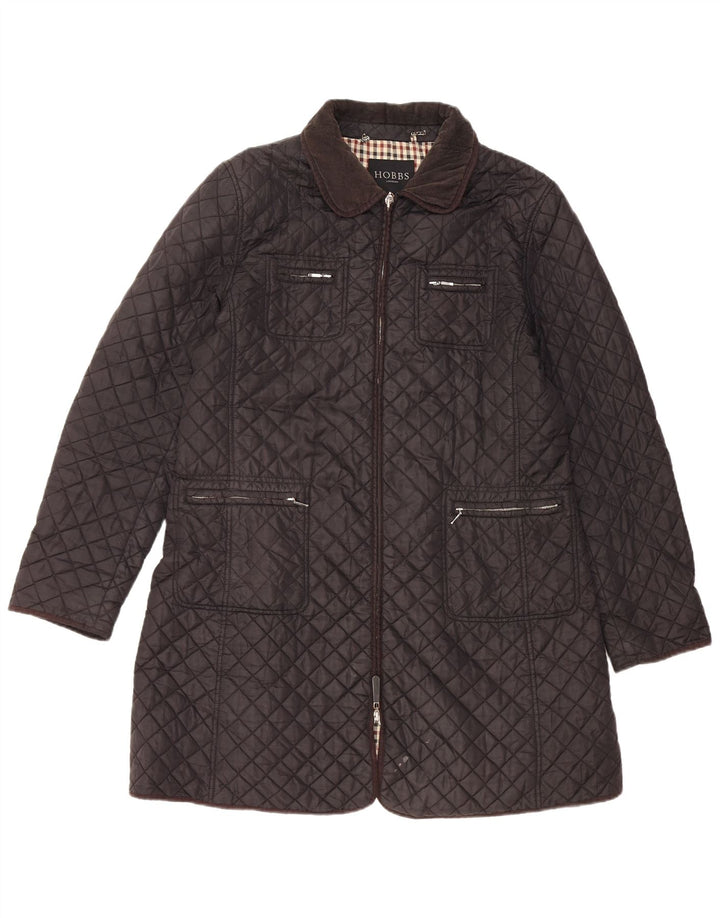 Jaqueta feminina acolchoada acolchoada Hobbs UK 14 nylon preto médio