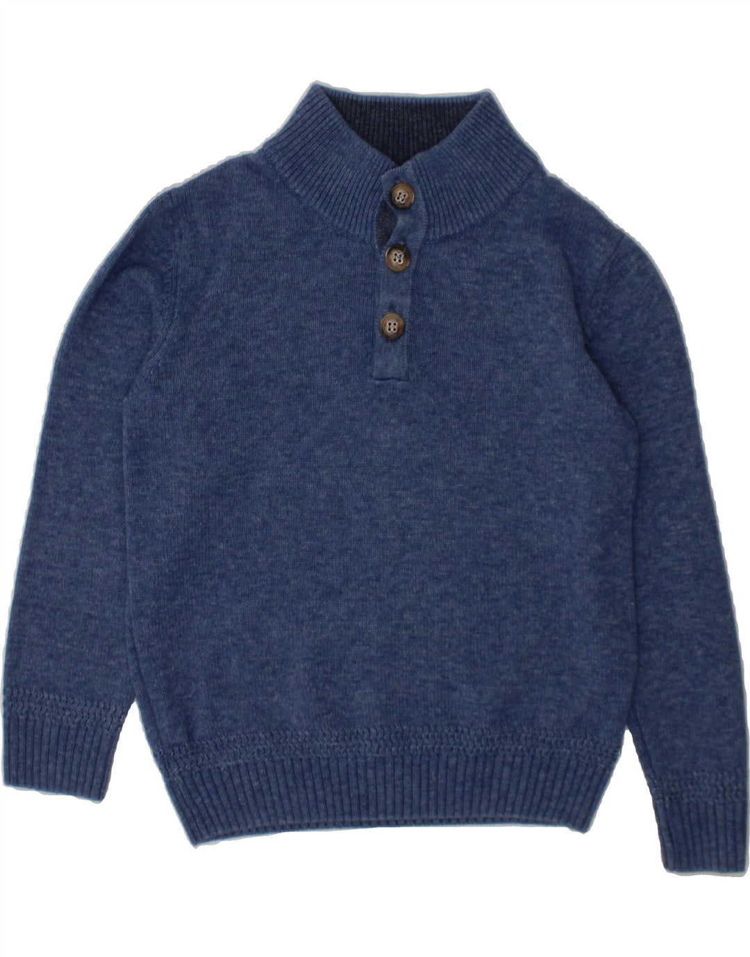 MASSIMO DUTTI Boys Button Neck Jumper Sweater 5-6 Years Blue Cotton Vintage Massimo Dutti and Second-Hand Massimo Dutti from Messina Hembry 