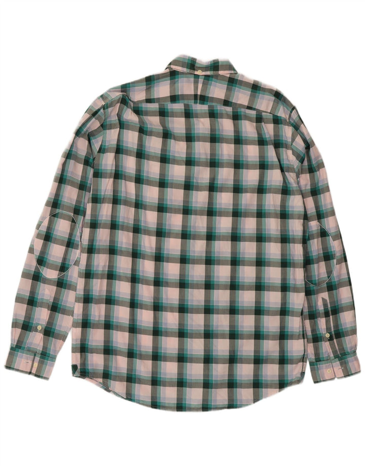 Camisa masculina Lacoste Classic Fit tamanho 40 algodão xadrez verde médio