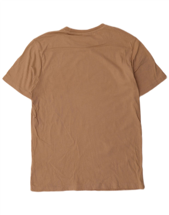 Ellesse Camiseta masculina gráfica Top médio algodão bege