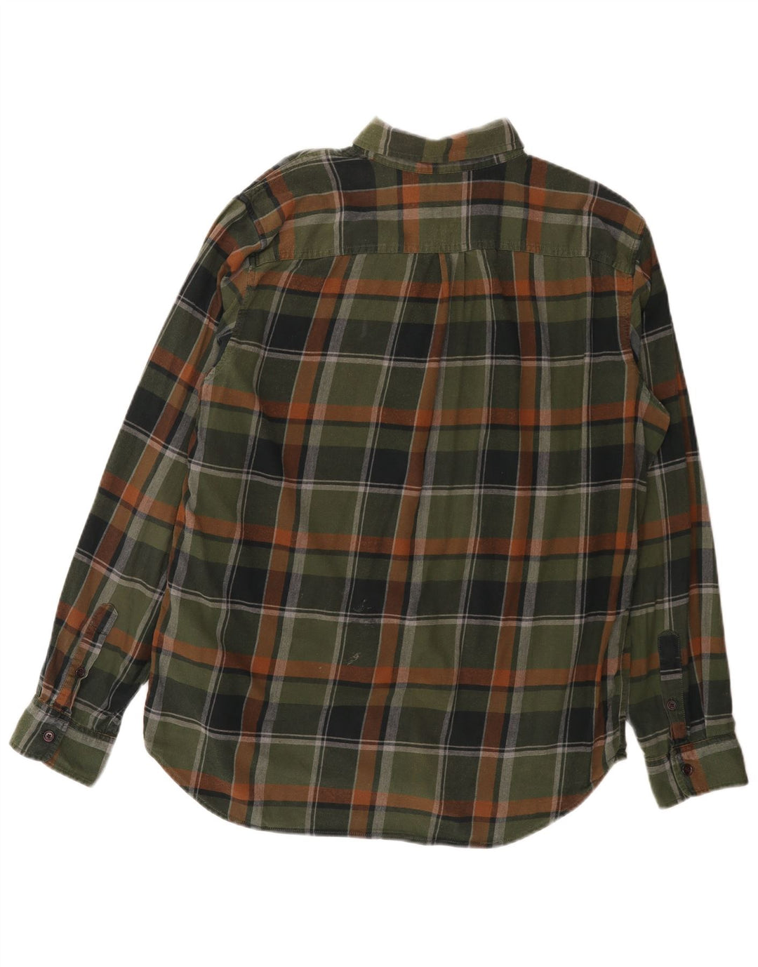 Camisa masculina de flanela com ajuste padrão Gap, algodão xadrez verde grande